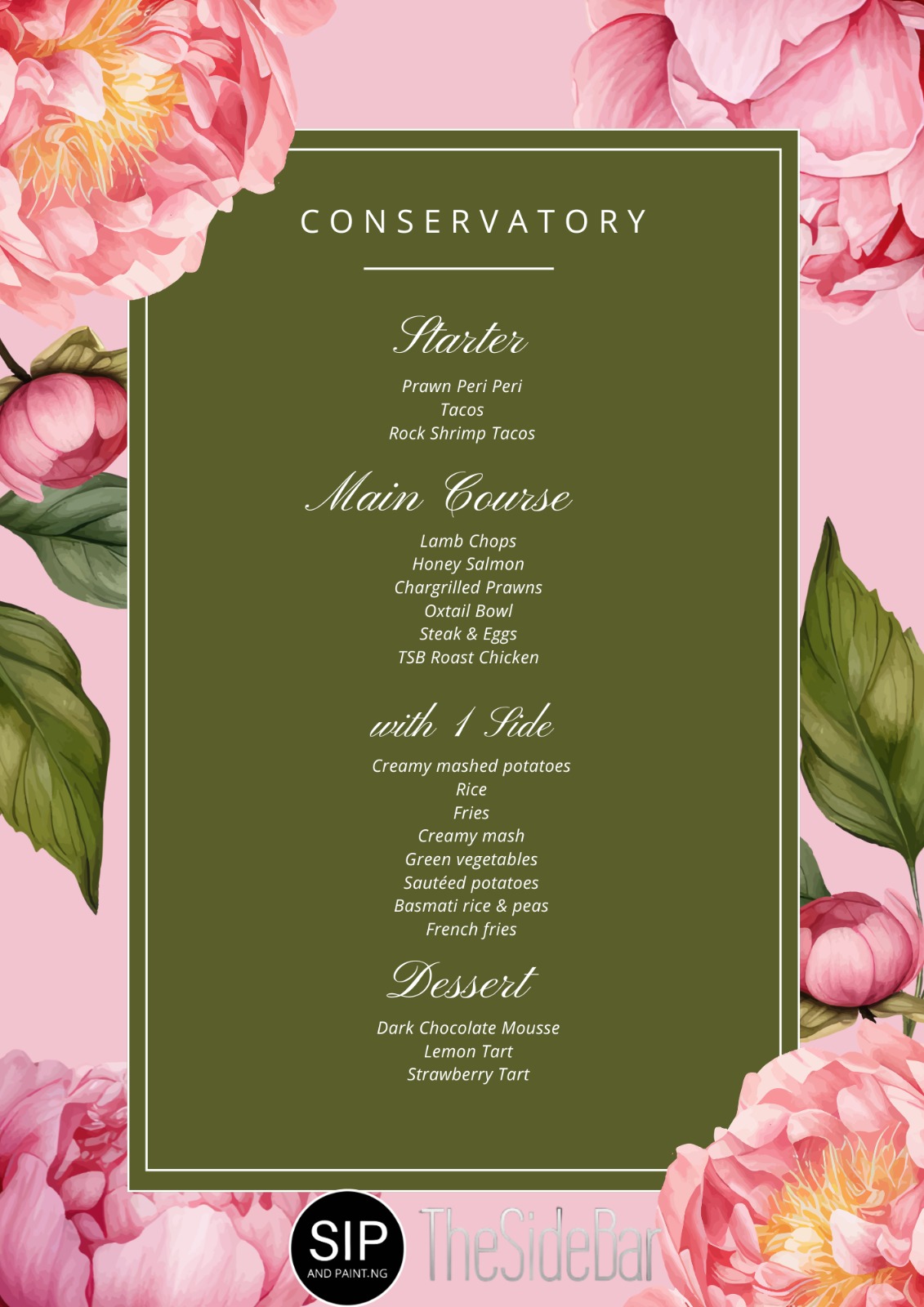 Conservatory package at Sidebar
