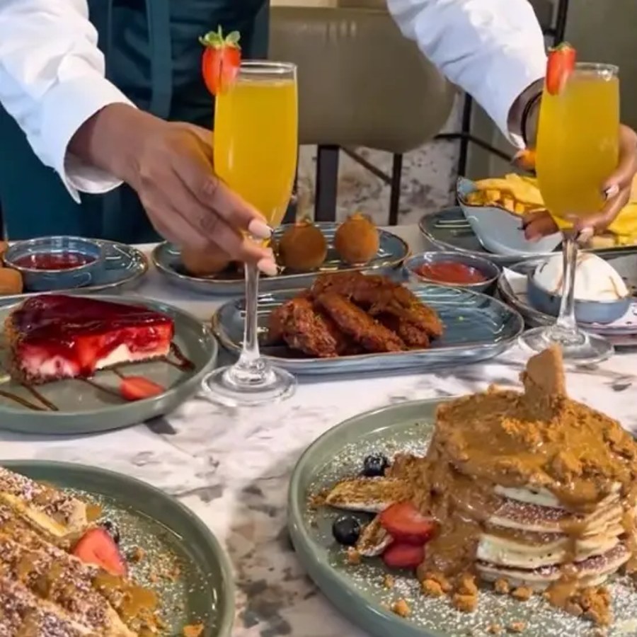Brunch spread and mimosas at The Sidebar, Lekki