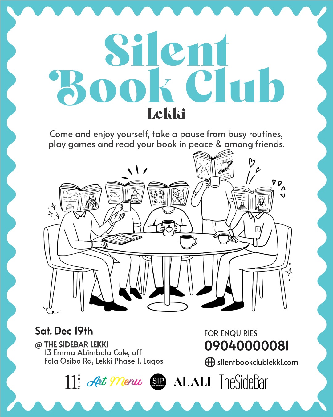 December 2026 Silent Book Club Lekki flyer