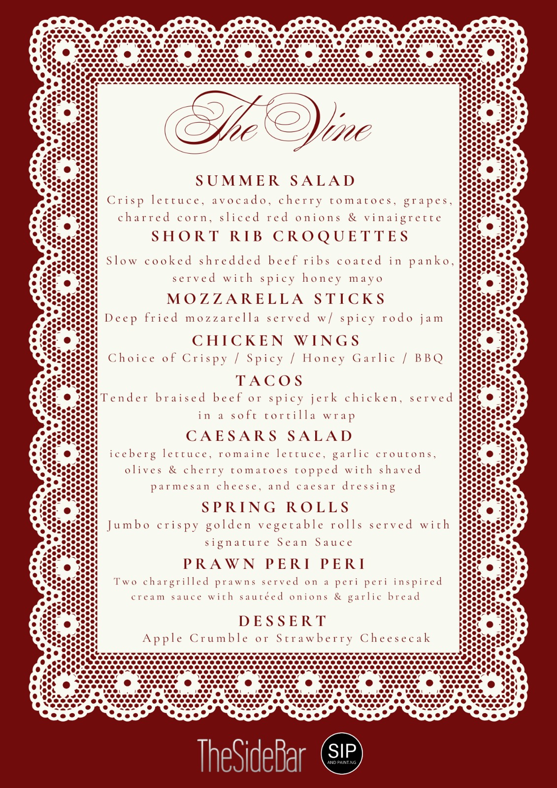 The Vine package at Sidebar